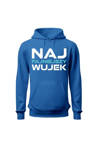 Bluza męska z kapturem Naj fajniejszy wujek - niebieska