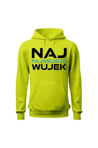 Bluza męska z kapturem Naj fajniejszy wujek - limonka