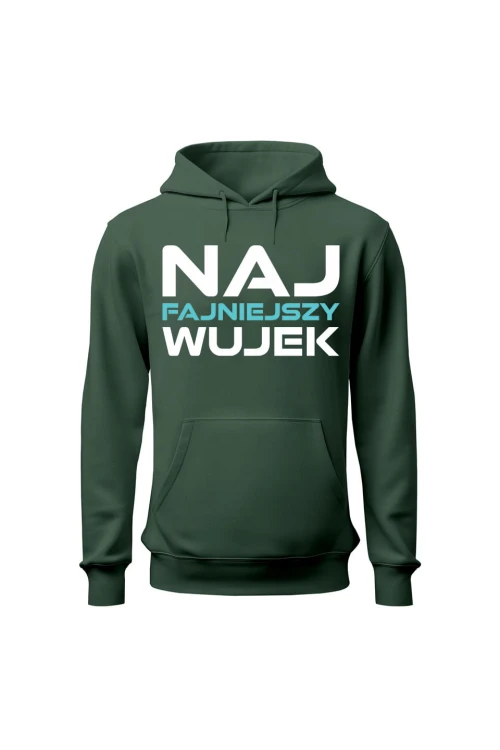Bluza męska z kapturem Naj fajniejszy wujek - zielona