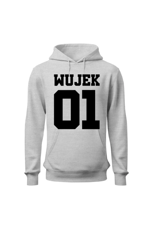 Bluza męska z kapturem Wujek 01 - szara