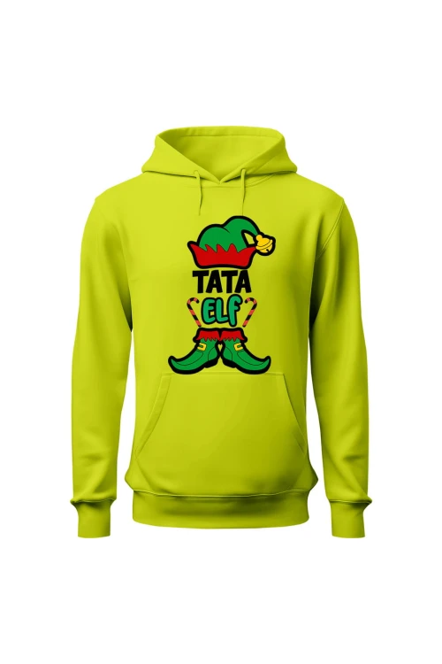 Bluza męska z kapturem Tata elf - limonka