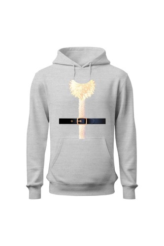 Bluza męska z kapturem Strój Mikołaja - szara