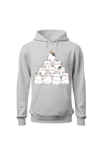 Bluza męska z kapturem Z choinką z kotków