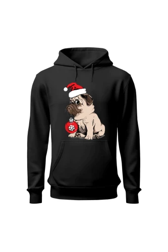 Bluza męska z kapturem Świąteczny piesek 