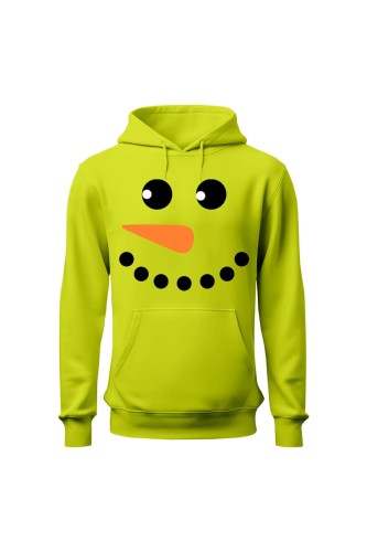 Bluza męska z kapturem Z bałwanem - limonka