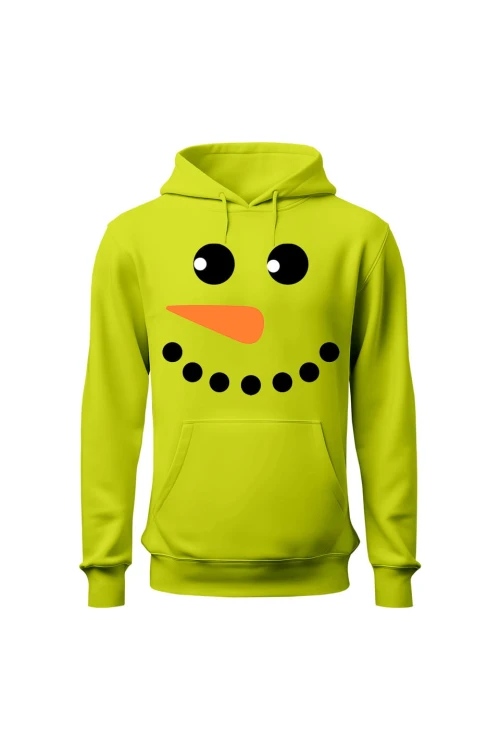 Bluza męska z kapturem Z bałwanem - limonka