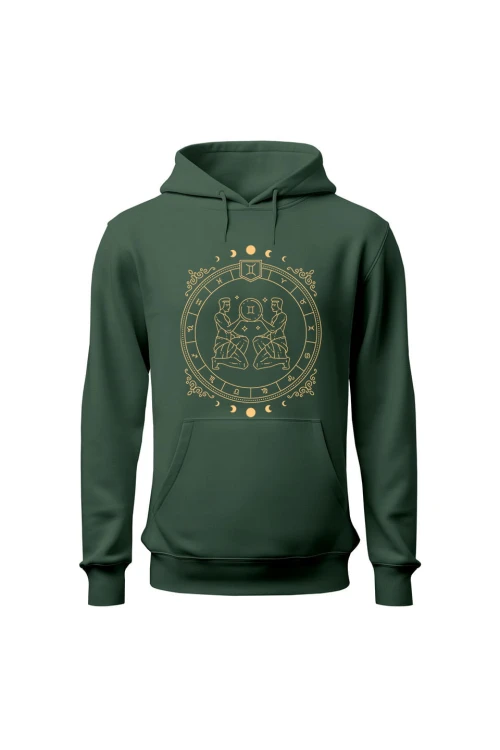 Bluza męska z kapturem Bliźnięta - zielona