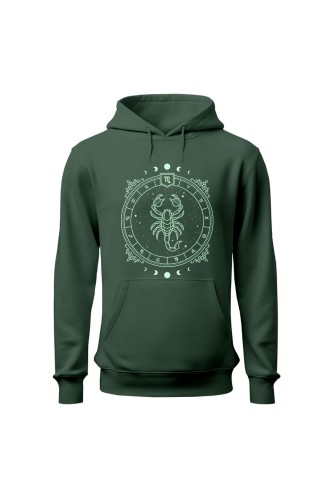 Bluza męska z kapturem Skorpion - zielona