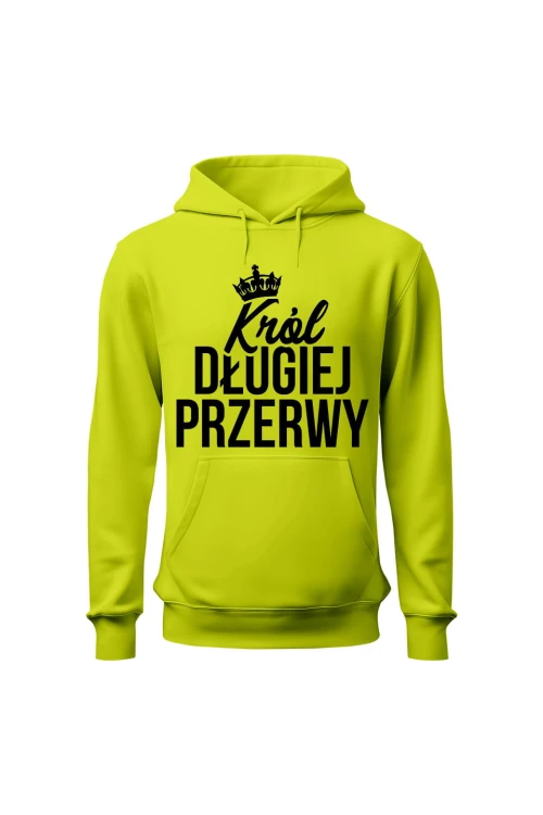 Bluza męska z kapturem Król długiej przerwy - limonka