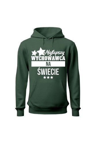 Bluza męska z kapturem Najlepszy wychowawca na świecie - zielona