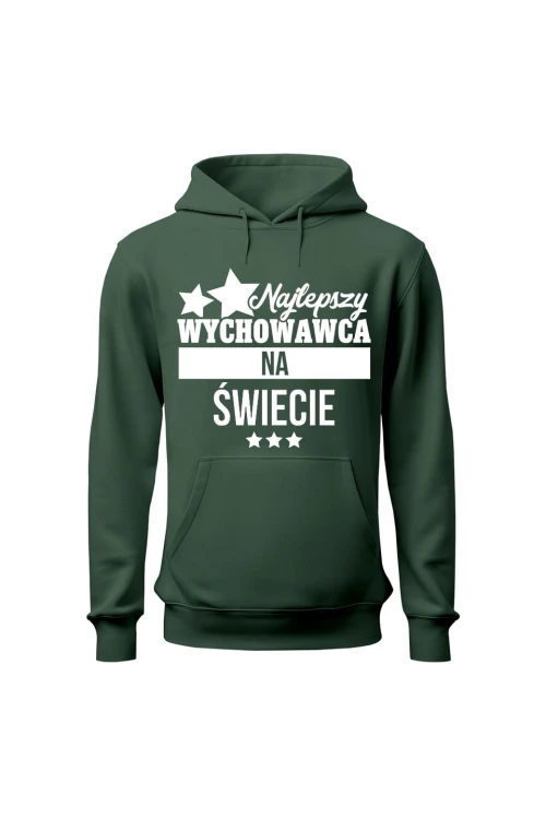 Bluza męska z kapturem Najlepszy wychowawca na świecie - zielona