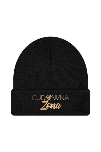 Czapka zimowa Cudowna Żona - czarna