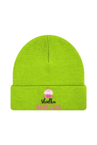 Czapka zimowa Słodka babeczka - limonka