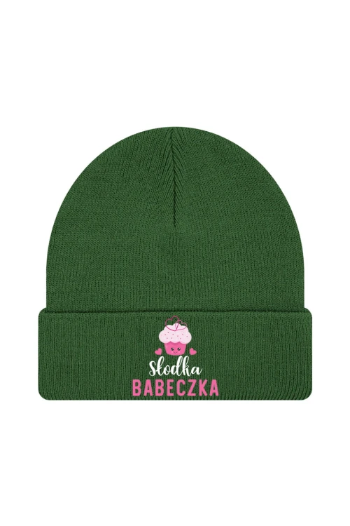 Czapka zimowa Słodka babeczka - ciemnozielona