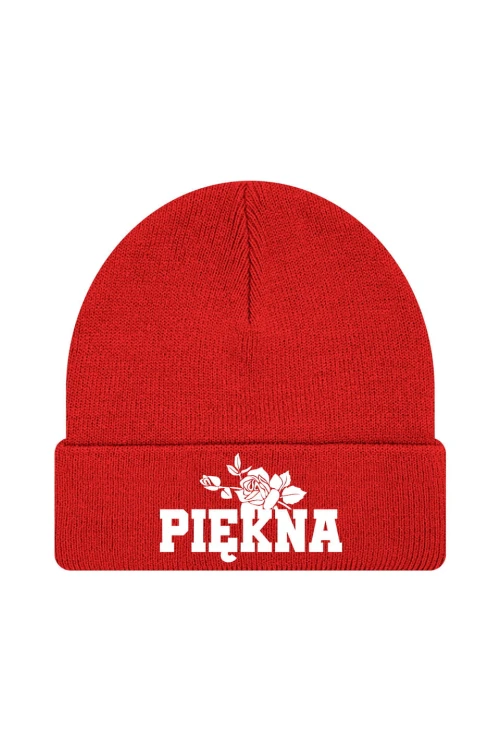 Czapka zimowa Piękna - czerwona