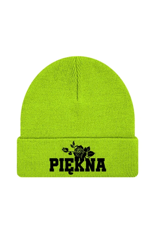 Czapka zimowa Piękna - limonka