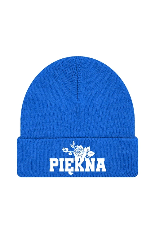 Czapka zimowa Piękna - niebieska