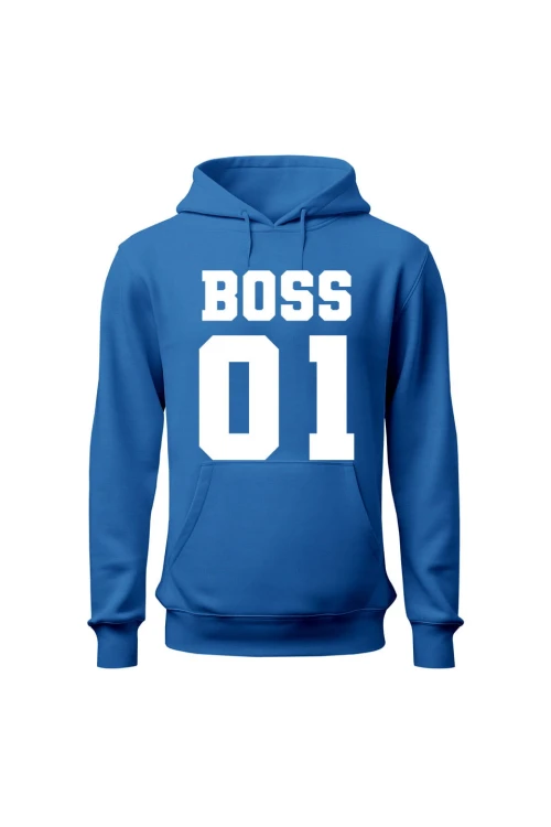 Bluza męska z kapturem Boss 01 - niebieska