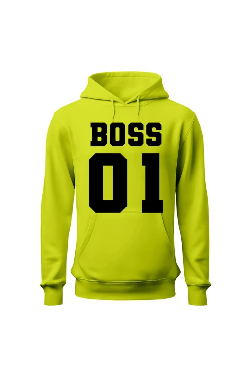 Bluza męska z kapturem Boss 01 - limonka