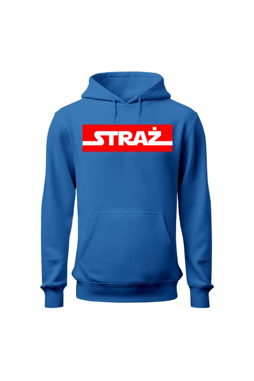 Bluza męska z kapturem STRAŻ - niebieska