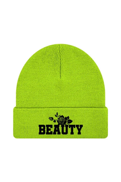 Czapka zimowa Beauty - limonka