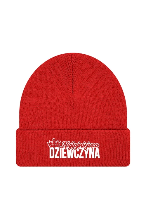 Czapka zimowa Najfajniejsza dziewczyna - czerwona