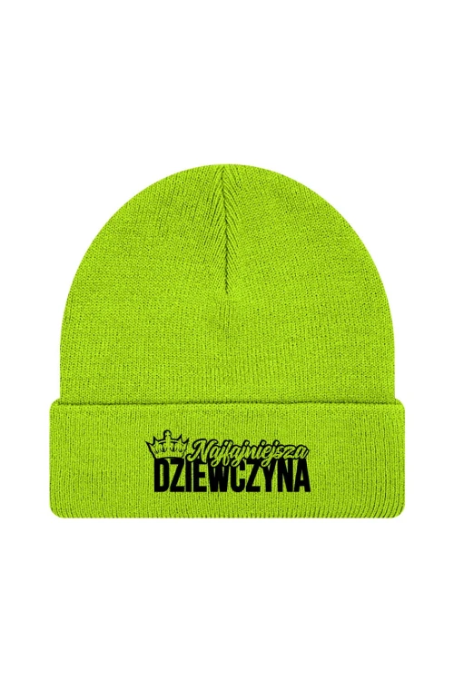 Czapka zimowa Najfajniejsza dziewczyna - limonka