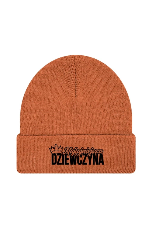 Czapka zimowa Najfajniejsza dziewczyna - pomarańczowa