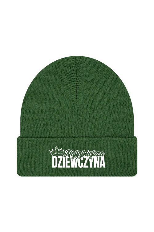 Czapka zimowa Najfajniejsza dziewczyna - ciemnozielona