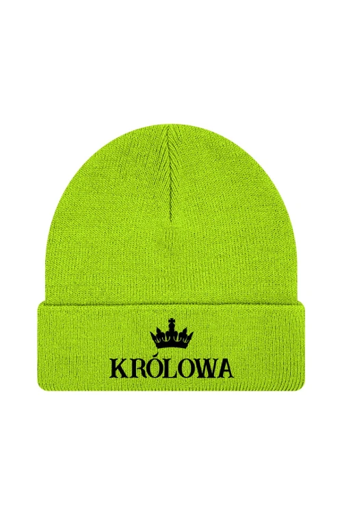 Czapka zimowa Królowa - limonka