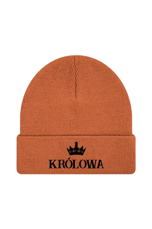 Czapka zimowa Królowa - pomarańczowa