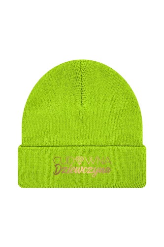 Czapka zimowa Cudowna dziewczyna - limonka