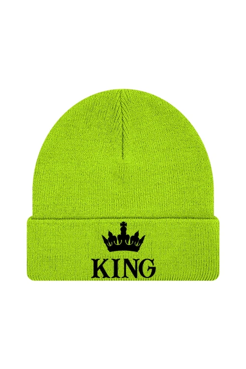 Czapka zimowa King - limonka
