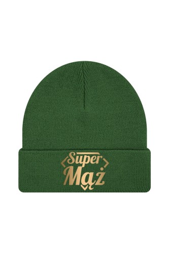 Czapka zimowa Super Mąż - ciemnozielona