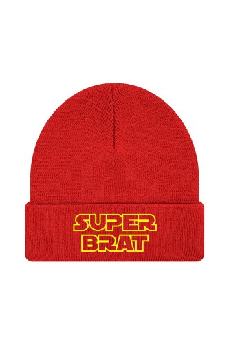 Czapka zimowa Super brat - czerwona