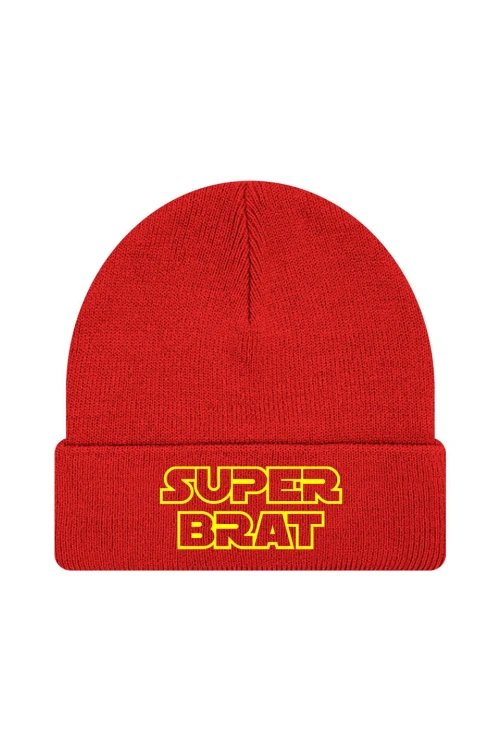 Czapka zimowa Super brat - czerwona