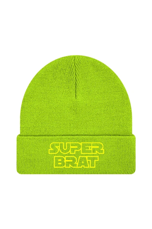 Czapka zimowa Super brat - limonka