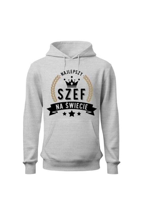 Bluza męska z kapturem Najlepszy szef na świecie - szara