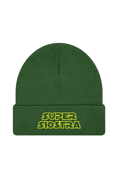 Czapka zimowa Super siostra - ciemnozielona