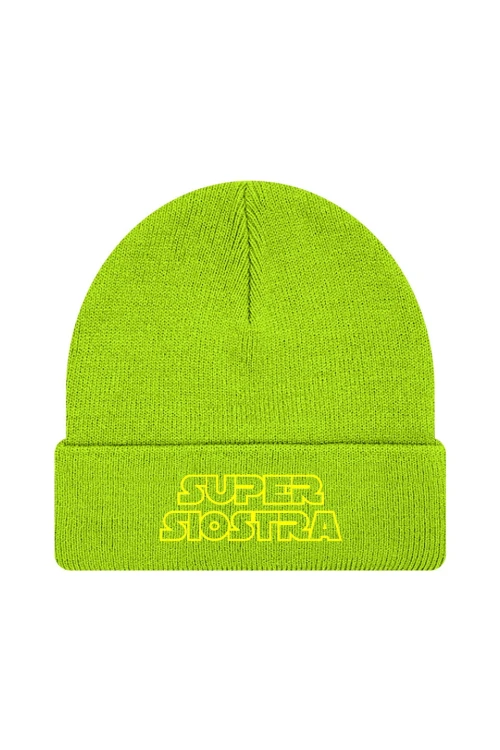Czapka zimowa Super siostra - limonka