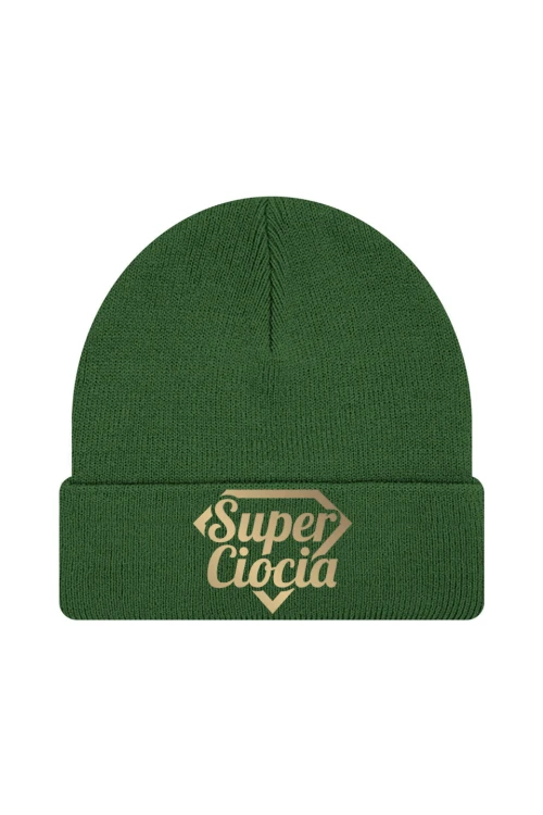 Czapka zimowa Super ciocia - ciemnozielona