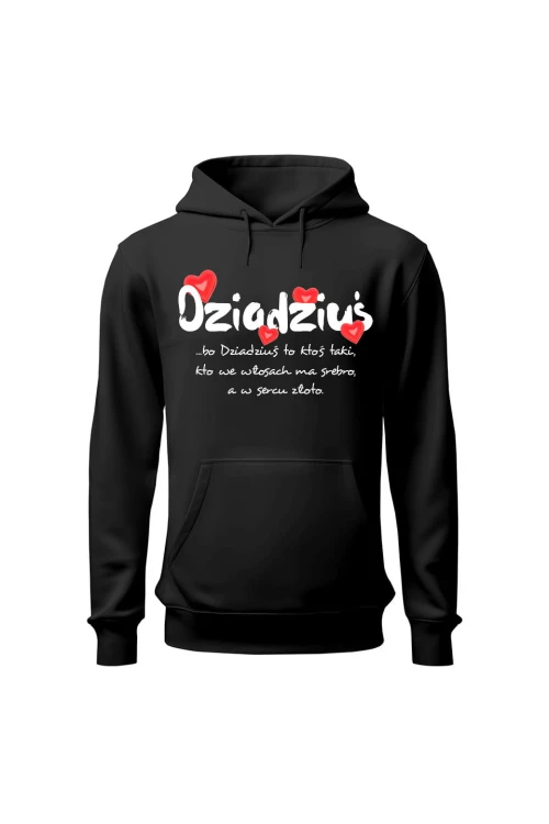 Bluza męska z kapturem Dziadziuś - czarna