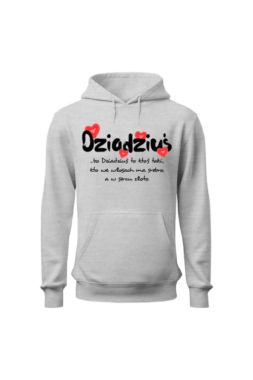 Bluza męska z kapturem Dziadziuś - szara