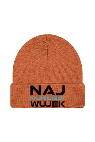 Czapka zimowa Naj fajniejszy wujek - pomarańczowa