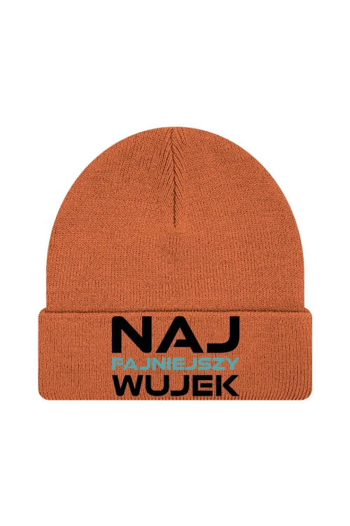 Czapka zimowa Naj fajniejszy wujek - pomarańczowa