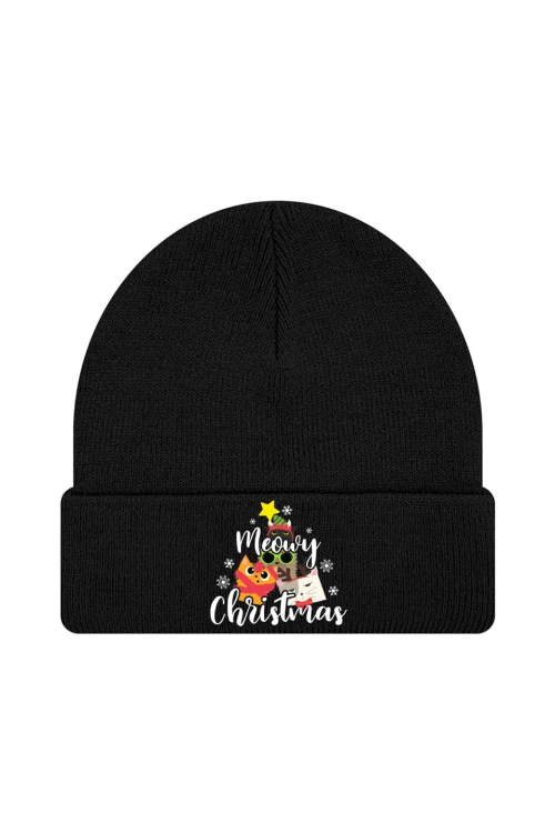Czapka zimowa Meowy Christmas - czarna
