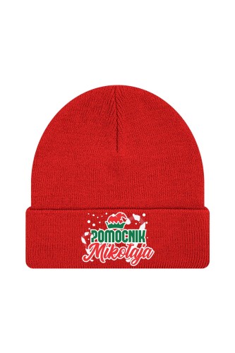 Czapka zimowa Pomocnik Mikołaja - czerwona