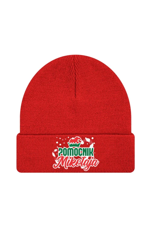 Czapka zimowa Pomocnik Mikołaja - czerwona