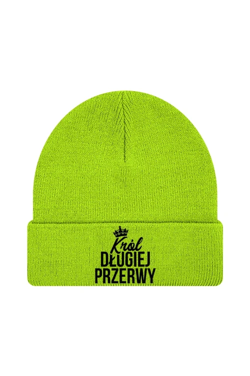 Czapka zimowa Król długiej przerwy - limonka