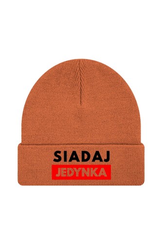 Czapka zimowa Siadaj jedynka - pomarańczowa
